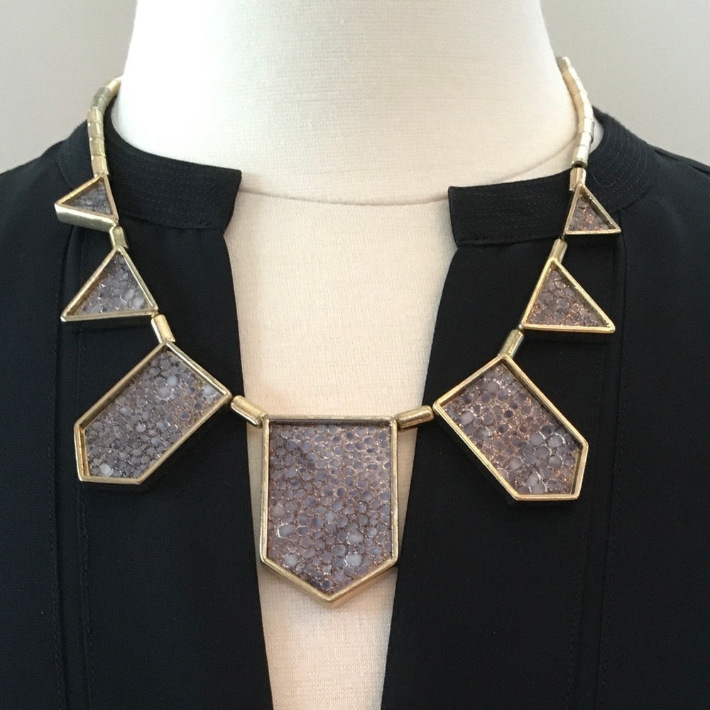 House of Harlow Necklace Gray and Gold